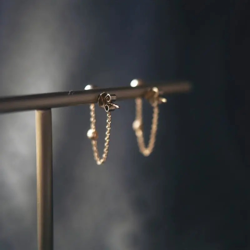 Khuyên Tai Bạc Đính Đá Ruby Phong Cách Retro Sang Trọng Đơn Giản