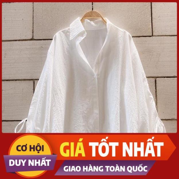 áo sơmi trắng oversize form rộng tay phồng rút dây (ảnh thật) !