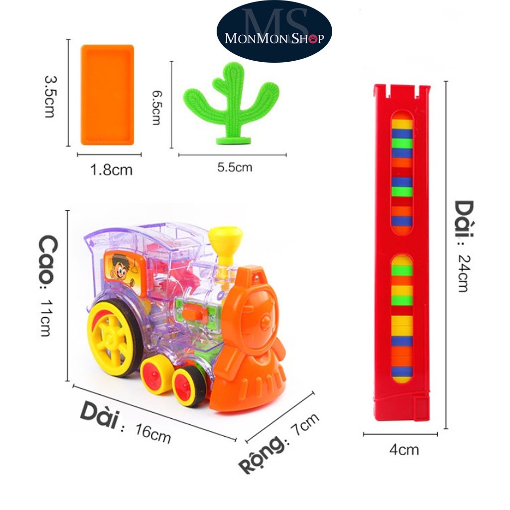 [Xe đồ chơi] Tàu Hỏa Xếp Domino tự động dành cho bé thỏa sức sáng tạo tặng kèm Pin AA