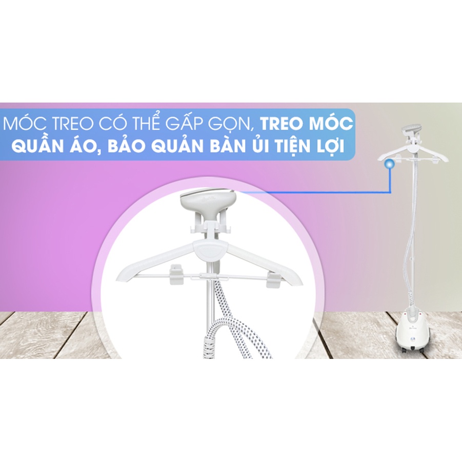 Bàn ủi hơi nước đứng Bluestone GSB-3915, Công suất cao 1800W, Dung tích 1.6L ủi liên tục 50 phút, Bảo hành 24 tháng