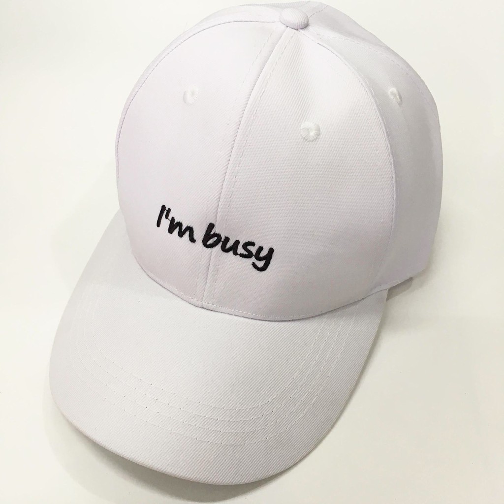 Nón kết thêu logo BUSY đơn giản đen trắng - Mũ Lưỡi Trai AZ MT157