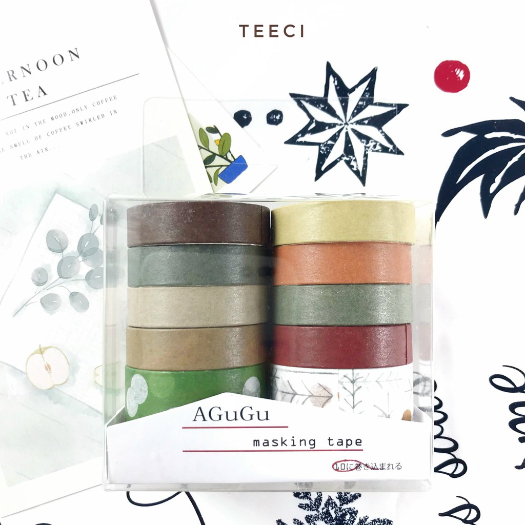 &lt;Ảnh Thật Shop Chụp&gt; Lẻ 1 Cuộn Băng Keo Dính Washi Tape DIY Trang Trí Bullet Journal, Nhật Ký, Sổ Lưu Niệm Teeci676