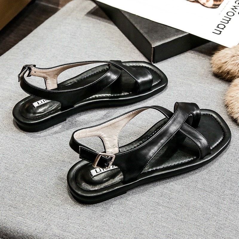 Dép sandal nữ, dép quai hậu xỏ ngón 2quai chéo đế bệt