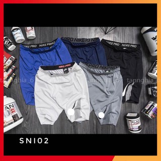 Quần short gym nam vải thun 3 túi khóa cạp chun vnxk SNI02