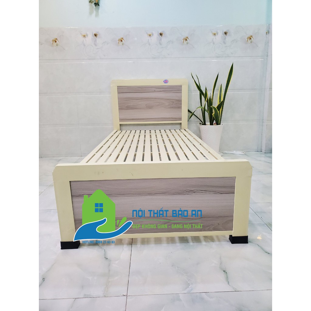 Giường sắt kiểu gỗ kích thước ngang từ 1M đến 1m8 dài 2M – GS45 mẫu đơn giản, tiện dụng, dễ dàng tháo ráp di chuyển. | BigBuy360 - bigbuy360.vn