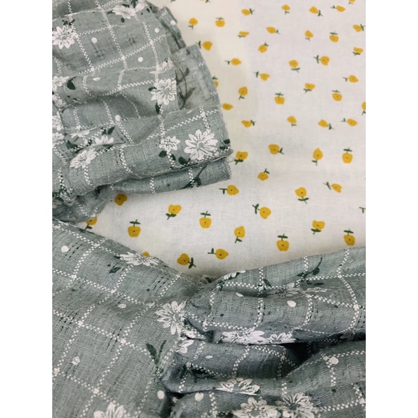Đầm babydoll hoa nhí xám tiểu thư