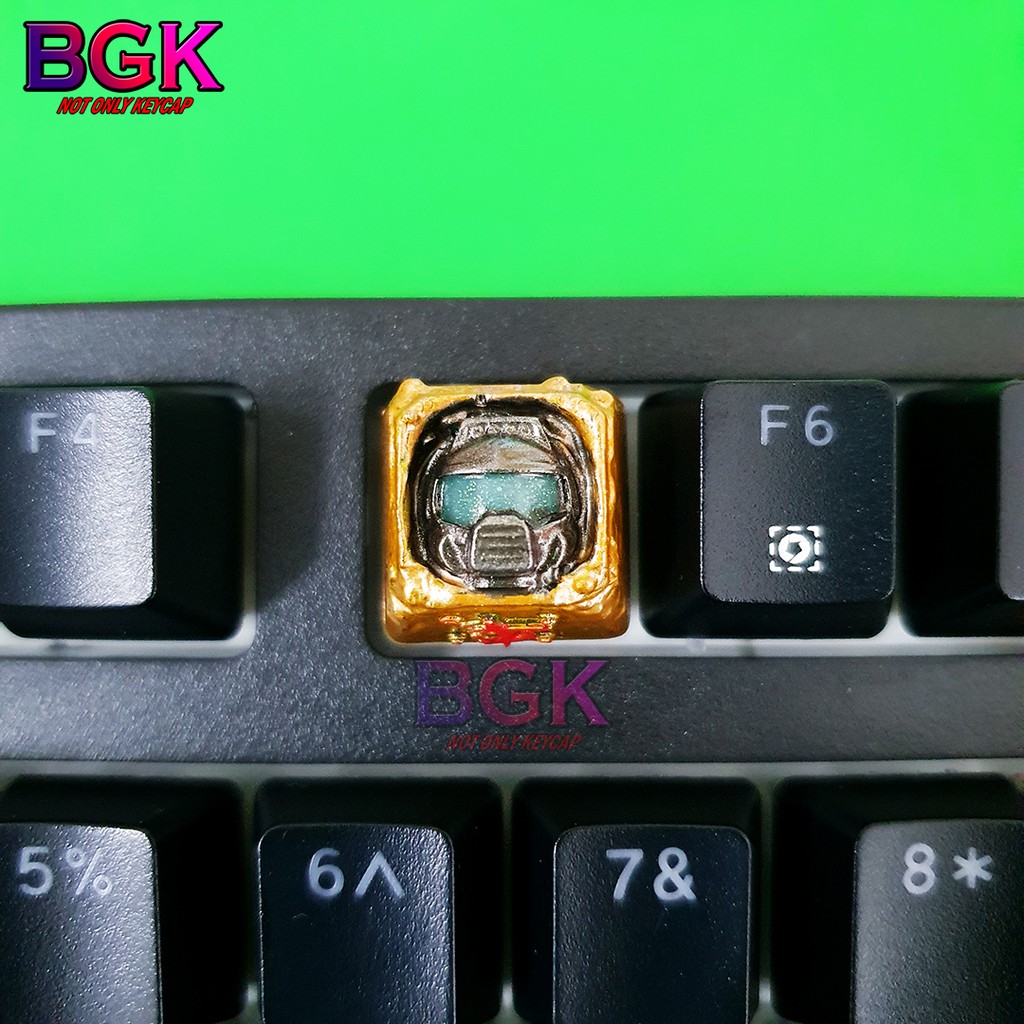 Keycap Lẻ Doom Slayer V2 Xuyên LED cực đẹp ( keycap resin độc lạ )( Keycap Artisan )