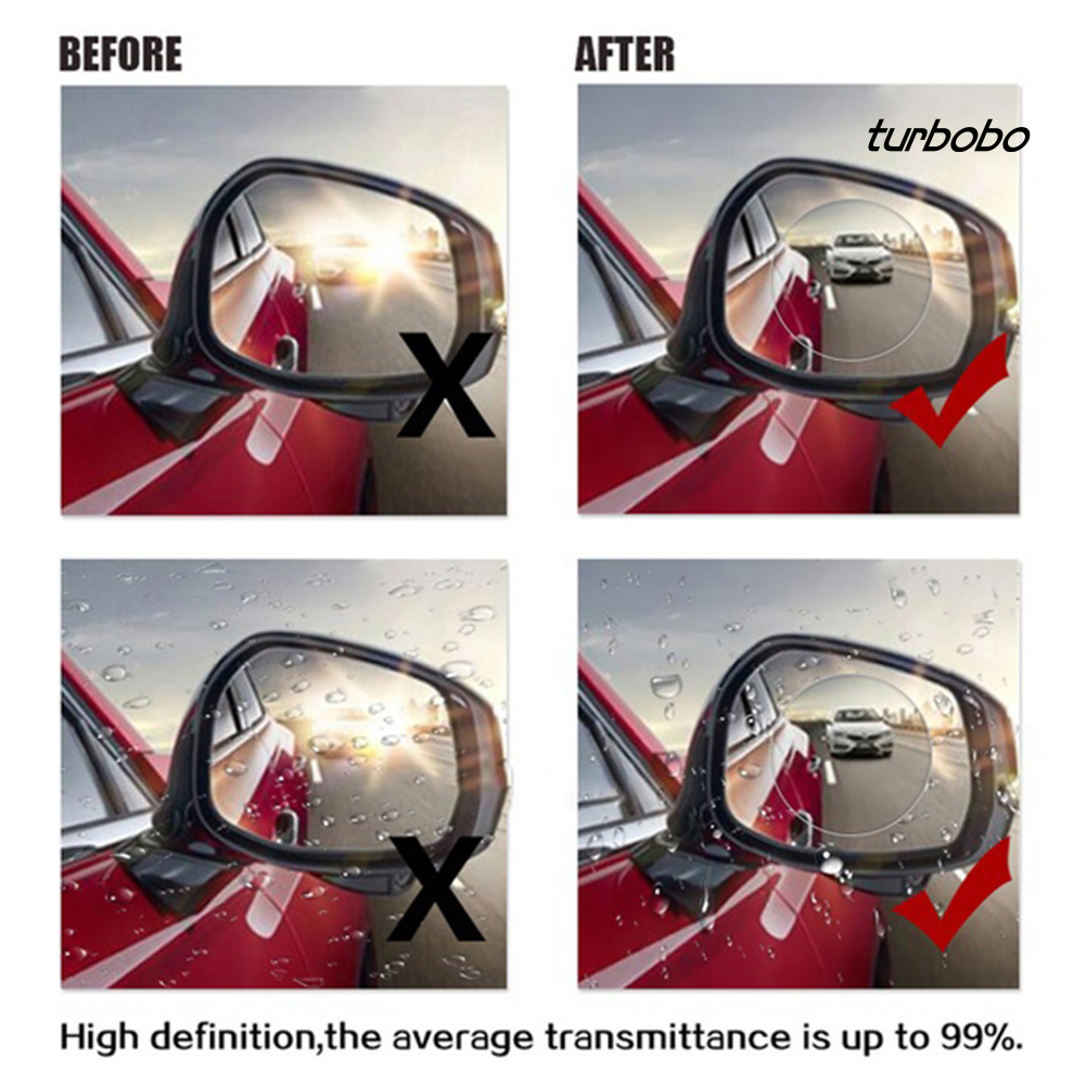 Bộ 2 Miếng Phim Dán Bảo Vệ Kính Chiếu Hậu Xe Hơi Chống Sương Mù / Nước Mưa Tiện Dụng