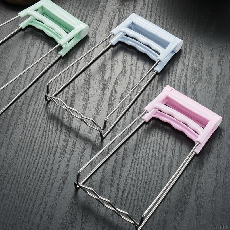 Kẹp gắp chén dĩa  Cán nhựa chống nóng bằng thép không gỉ kích thước 18.7x9cm
