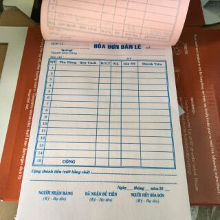 HÓA ĐƠN BÁN LẺ 2 LIÊN (1 quyển)