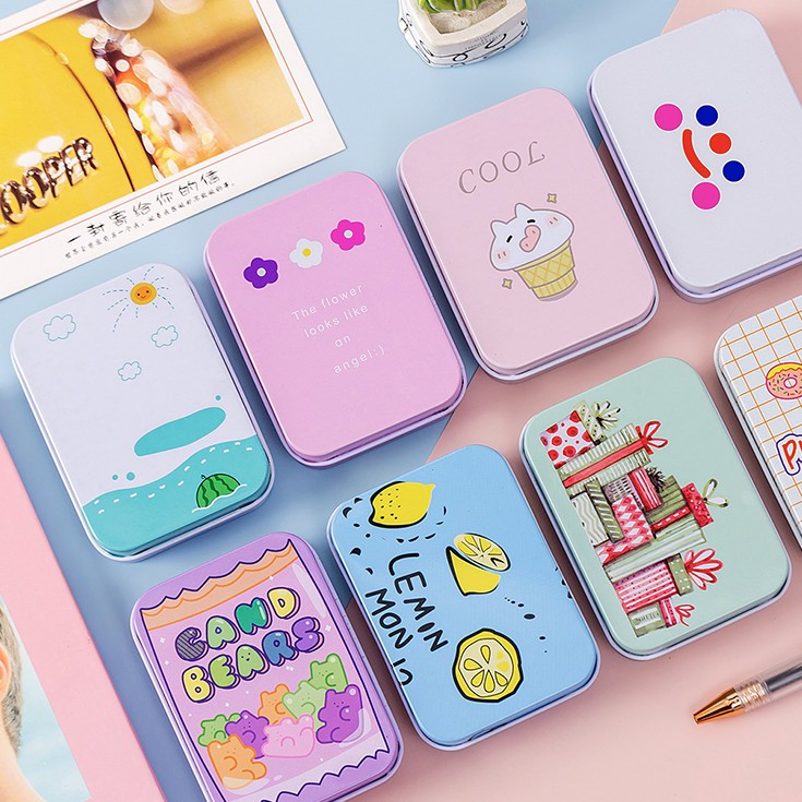 Hộp Thiếc Đựng Quà Nhỏ Nhắn Phong Cách Hàn Quốc Dễ Thương | BigBuy360 - bigbuy360.vn