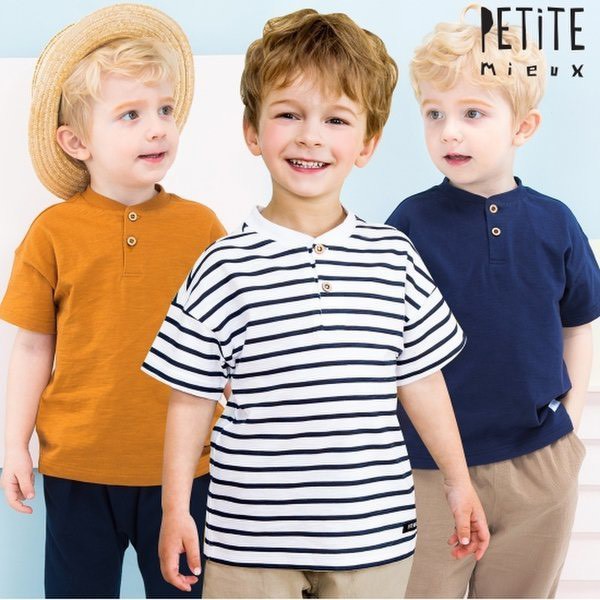 Áo cộc tay Petite Mieux Việt Nam xuất Hàn bé trai (3 màu)