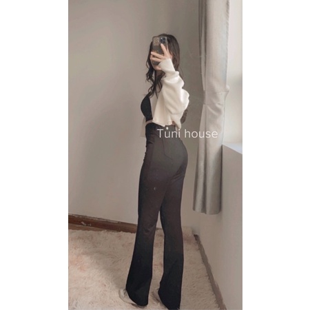 (Có size xs) Quần ống loe thun lưng cao cho bạn nữ 1m50 | BigBuy360 - bigbuy360.vn
