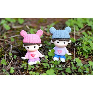 Tượng chibi bé trai trang trí mô hình, tiểu cảnh