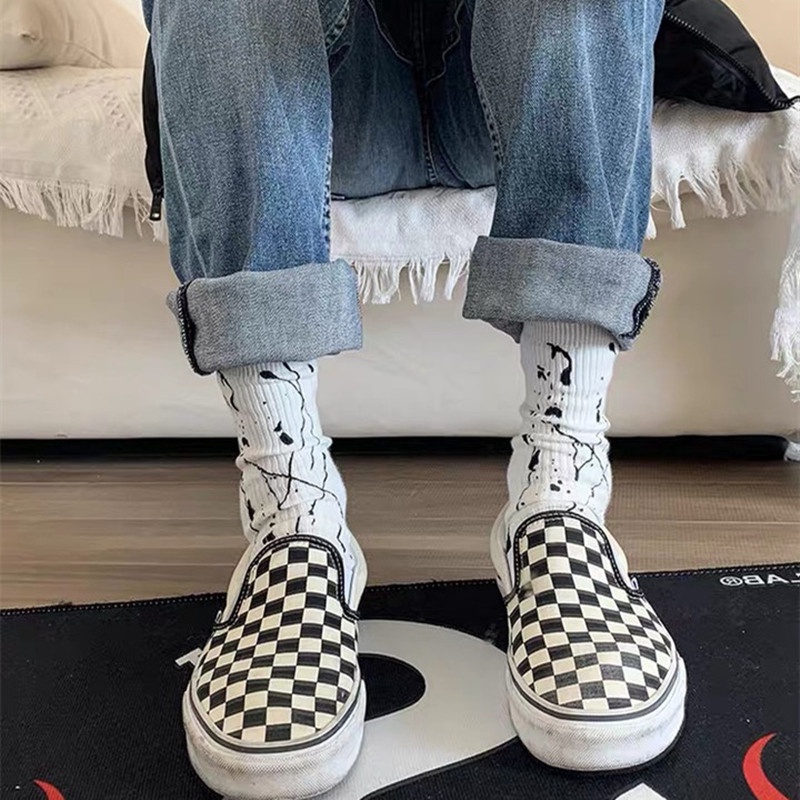 Vớ Thể Thao In Họa Tiết Vết Mực Thời Trang Cho Cặp Đôi