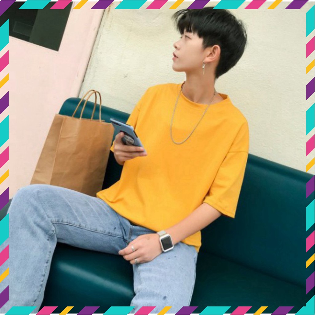 Áo Thun Tay Lỡ Unisex Trơn Nhiều Màu Siêu Hot | BigBuy360 - bigbuy360.vn