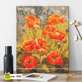 Tranh sơn dầu số hóa tự tô Những Đóa Hoa Anh Túc T400