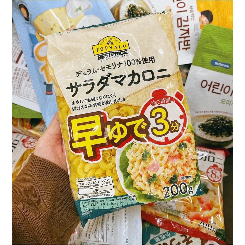 Nui hữu cơ cho bé -Topvalu Nhật Bản gói 200gr cho bé giàu protein