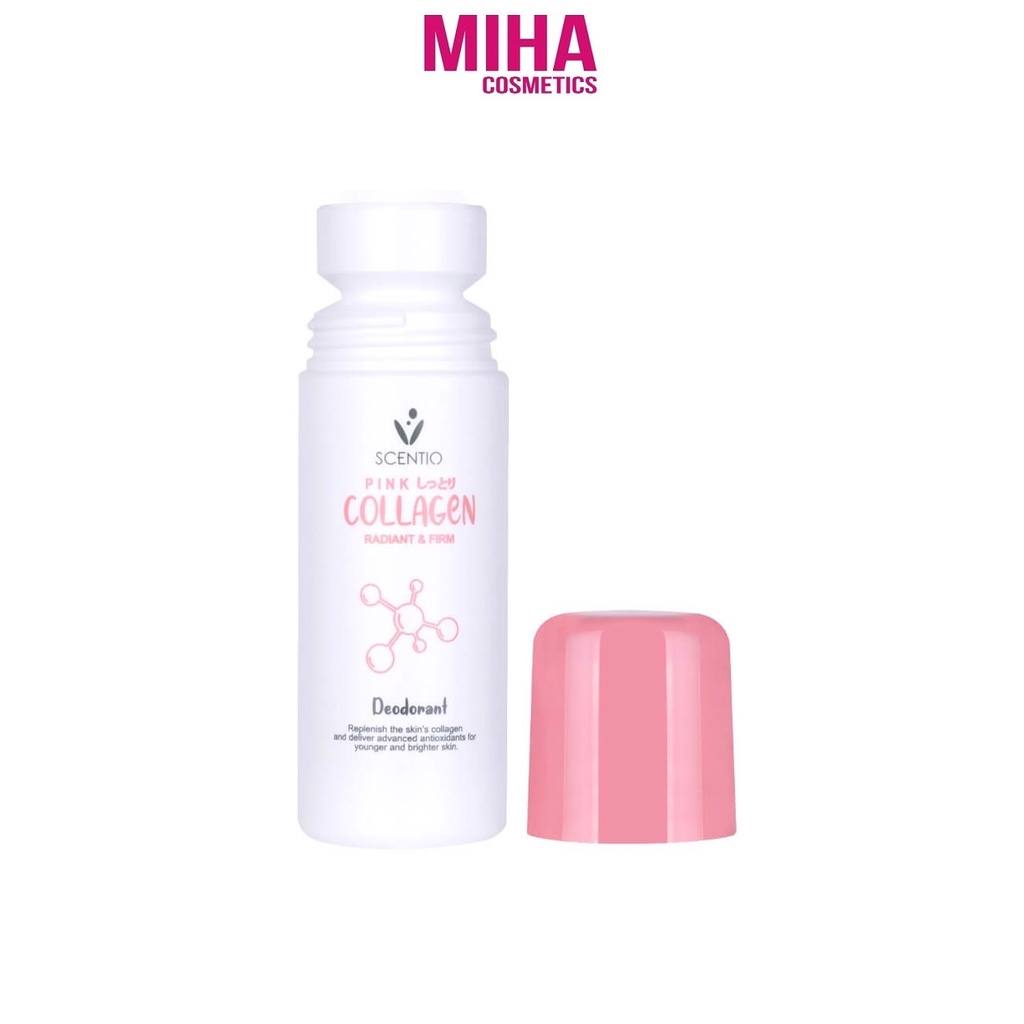 Lăn Khử Mùi Khô Thoáng Vùng Da Dưới Cánh Tay Beauty Buffet Scentio Pink Collagen 50ml Thái Lan