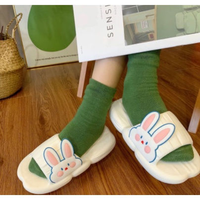 Dép Đi Trong Nhà Mềm Mại Thoải Mái Chống Trượt In Hình Thỏ Dễ Thương Phong Cách Hàn Quốc Cho Nữ