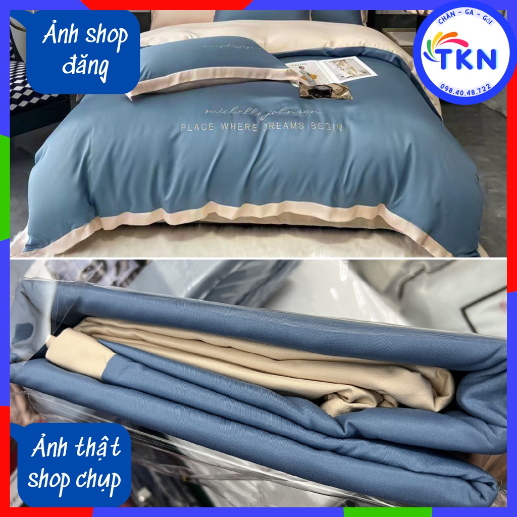 Bộ chăn ga gối lụa Silk nhập khẩu cao cấp màu sắc sang trọng, ga giường và vỏ gối chất liệu mềm mượt thoáng mát mới 2022