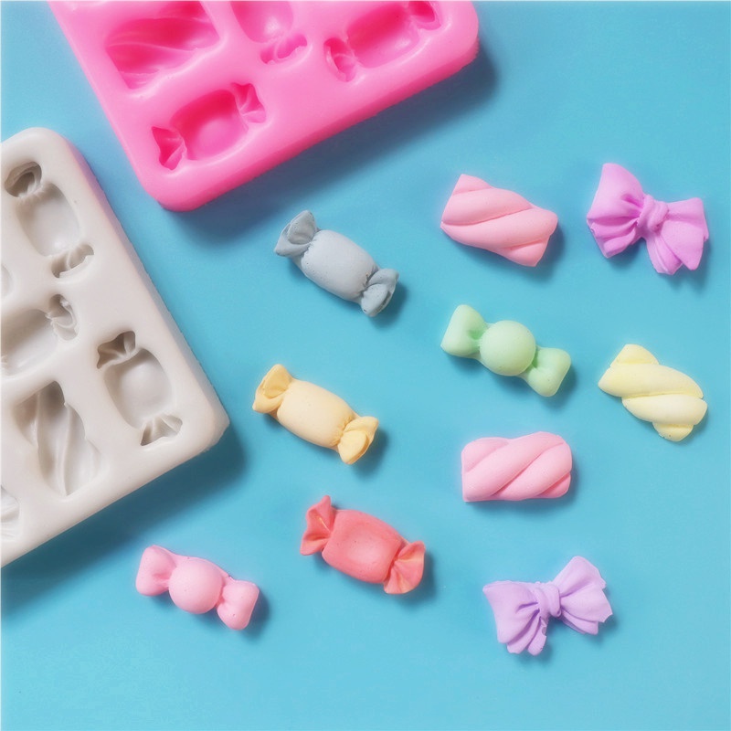 Khuôn Silicone Làm Bánh/Sô Cô La/Kẹo Ngọt Hình Nơ Diy