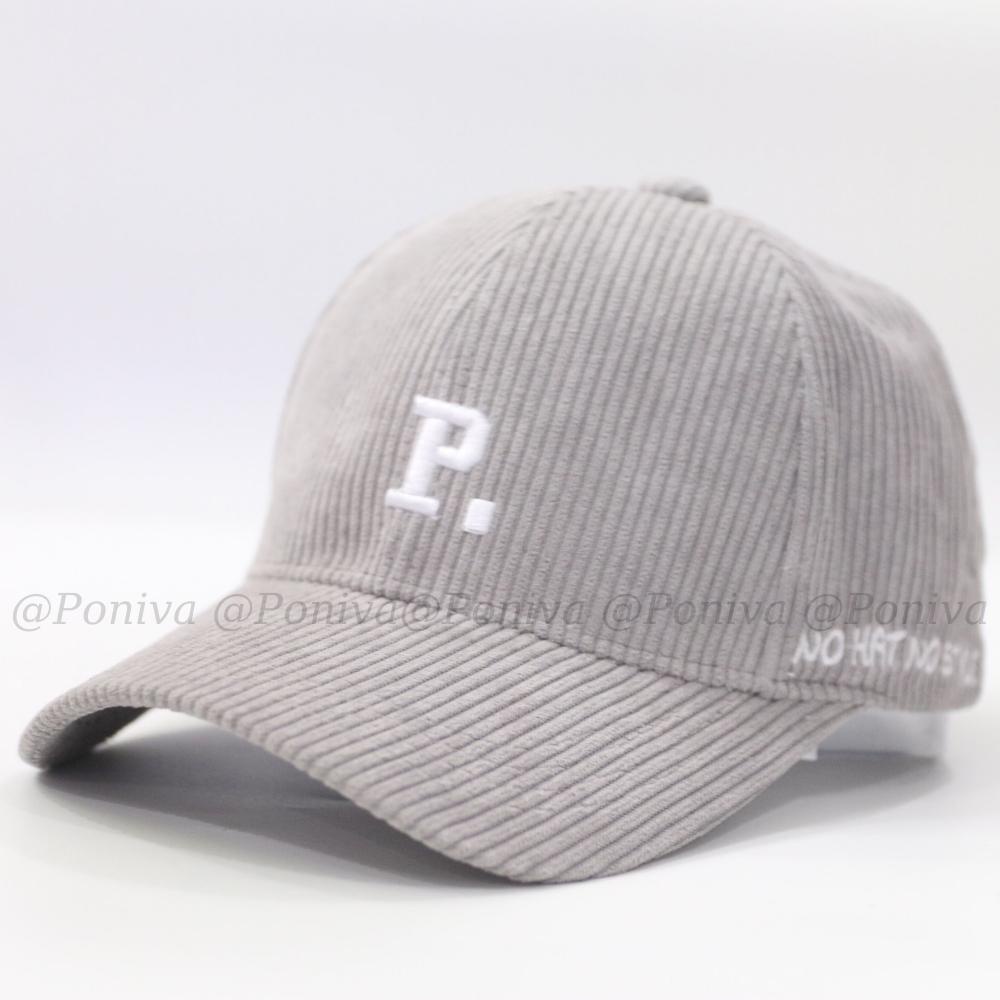 Mũ lưỡi trai ❤️ Nón kết thêu chữ P. chất nhung tăm form unisex P2323 phong cách Ulzzang Thời trang PONIVA siêu hot