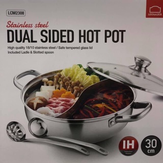 Bộ nồi lẩu 2 ngăn Lock&lock 28cm LCM2308- EJP341 30cm