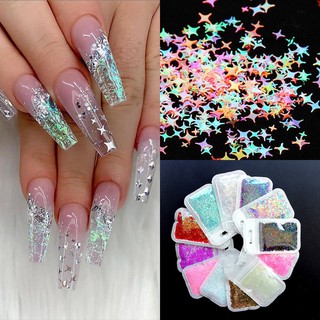 Hộp hạt kim tuyến 3D trang trí móng tay