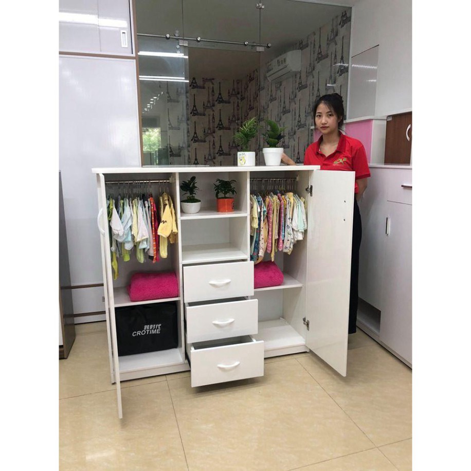 Tủ quần ao ngăn kéo 2 buồng cho bé trai bé gái BN05  Tủ nhựa đai loan chịu lực tốt nhất