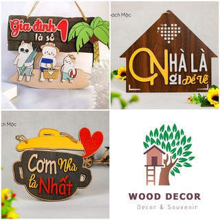 Combo 3 bảng gỗ trang trí gia đình, nhà bếp