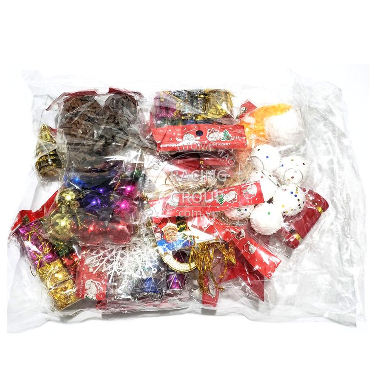 Bộ phụ kiện trang trí cây thông noel, giáng sinh có quả châu noel, thiệp giáng sinh và nhiều đồ trang trí khác 128 món