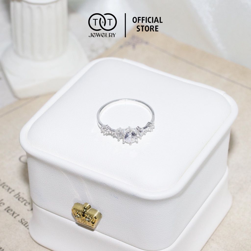 Nhẫn Bạc Nữ T&amp;T Jewelry ICE Princes nạm đá cao cấp NN07