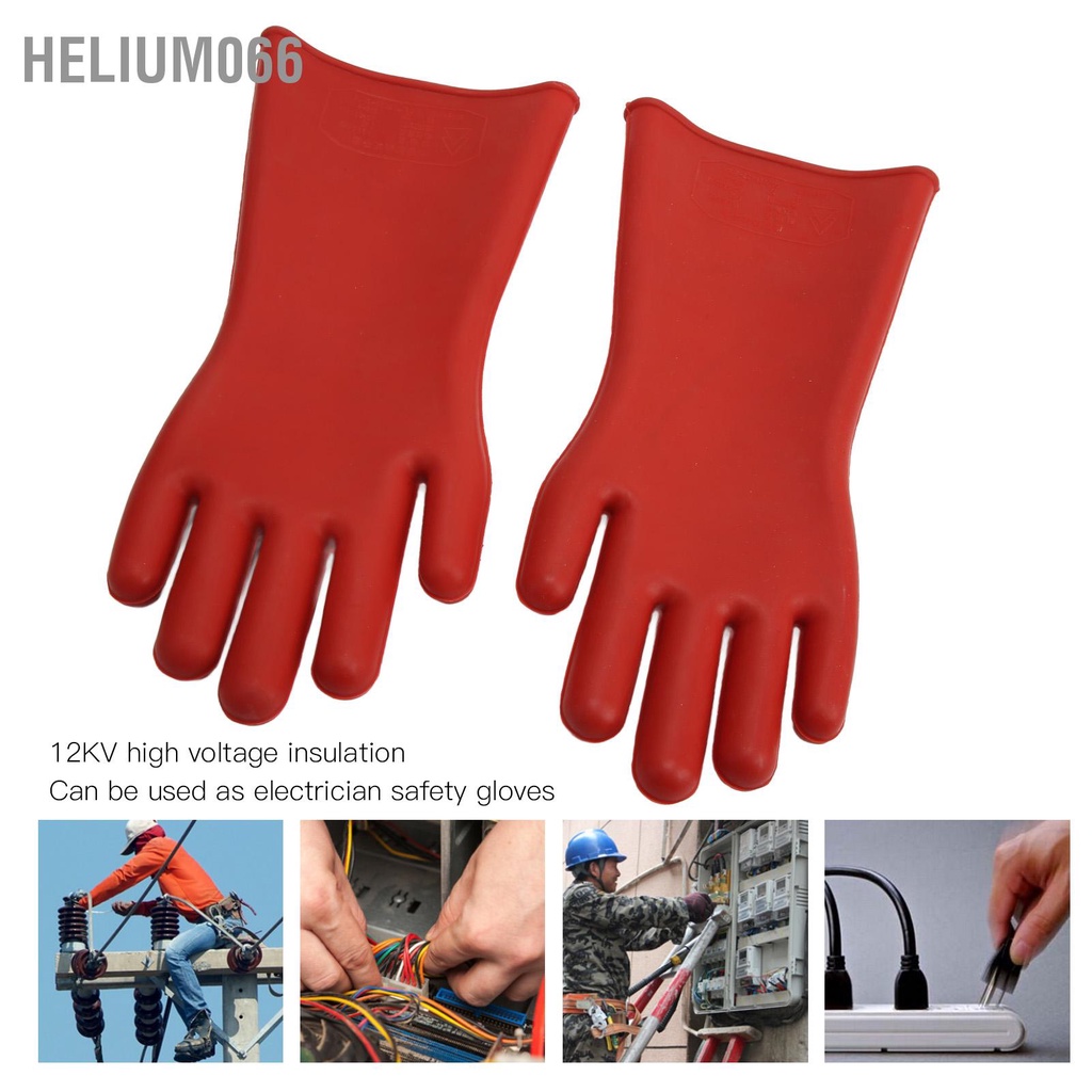 Cặp găng tay cách điện Cao su tự nhiên Chống 12000V Cách cao thế cho thợ Helium066