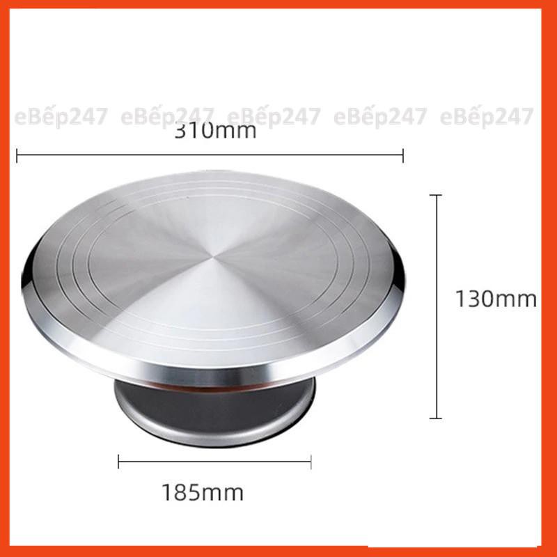 Bàn xoay inox đa năng, cao cấp siêu bền, chịu lực, đế cao su chống trượt, trang trí bánh kem, cắm hoa - eBếp247