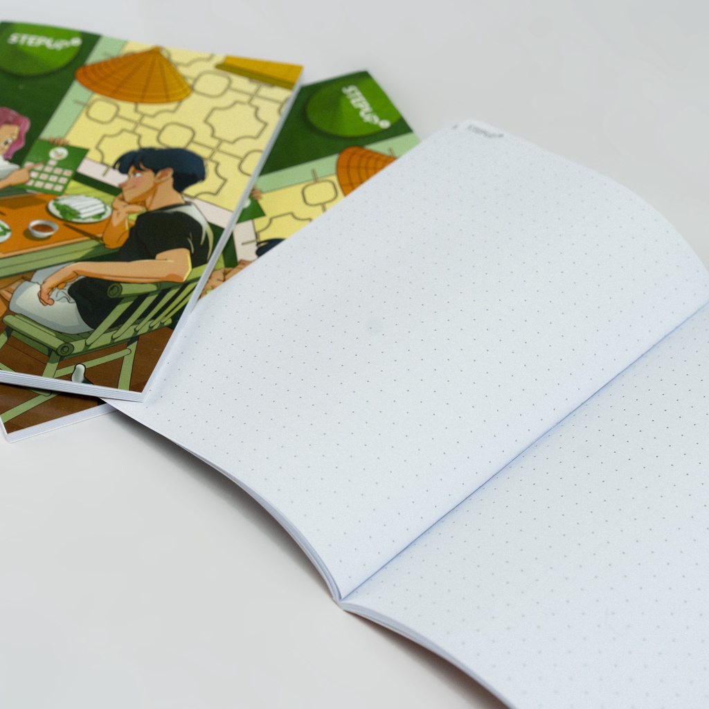 Sổ tay ghi chép Step Up English - 80 trang khổ A5 in hình cute
