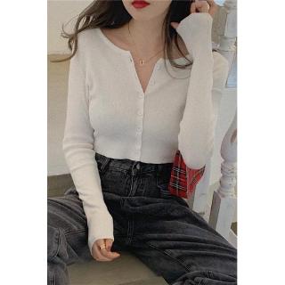 Áo croptop Cardigan lụa lạnh dệt kim mỏng 