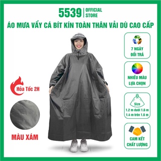 Áo mưa vẩy cá 1 người, áo mưa bít vải dù cao cấp thích hợp cho người lớn và trẻ em nhiều màu lựa chọn – Shop 5539