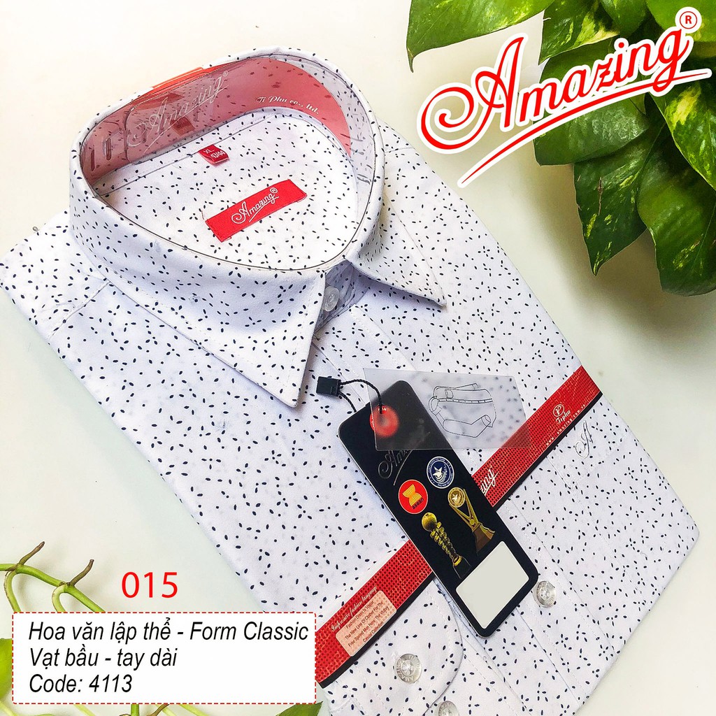 Áo somi nam hoa văn dài tay Amazing, size đại tới 100kg, form rộng regular, thời trang công sở,  tà bầu