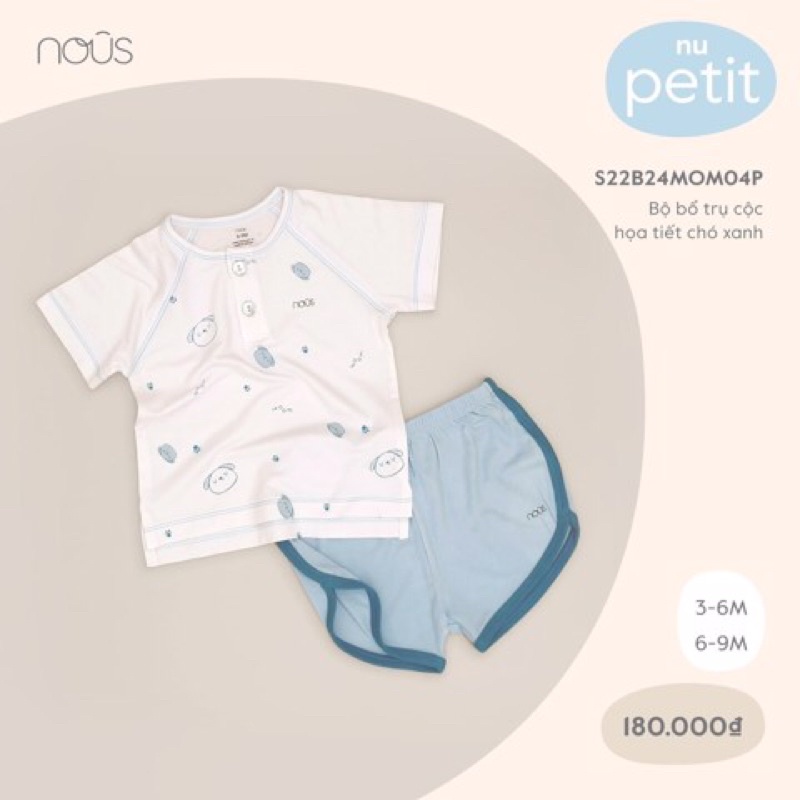 Bộ Quần Áo Cộc Nous Cài Vai Cộc Cho Bé Trai Bé Gái - Chất Liệu Nu Petit, Suzy Baby