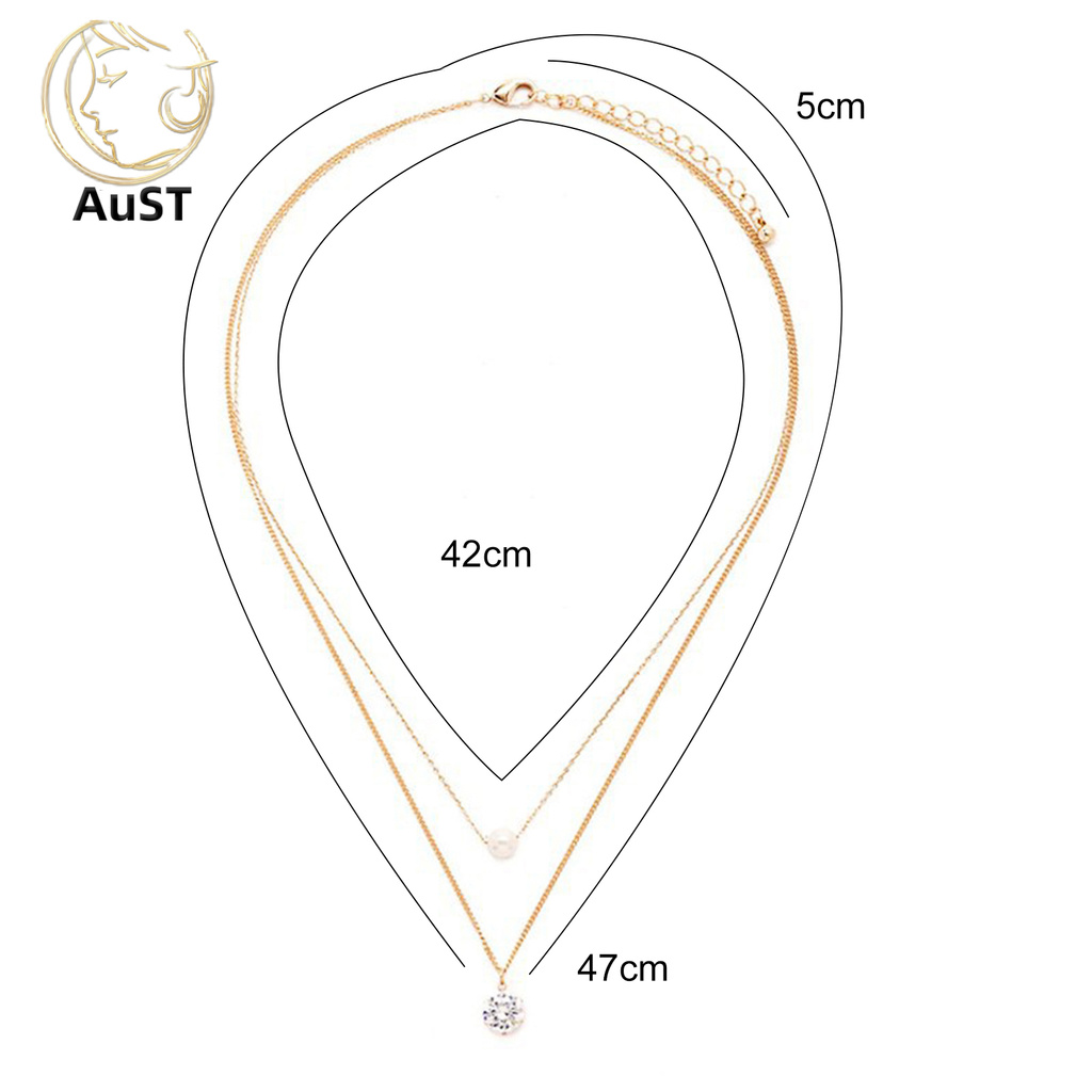 Vòng cổ Hai Lớp Đính Ngọc Trai Nhân Tạo Thời Trang Dành Cho Nữ