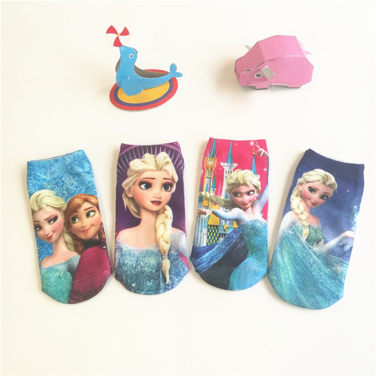 Tất thu đông cho bé hình Elsa dễ thương, size 2-4 tuổi, phù hợp cho bé trời lạnh, hoạt tiết hoạt hình