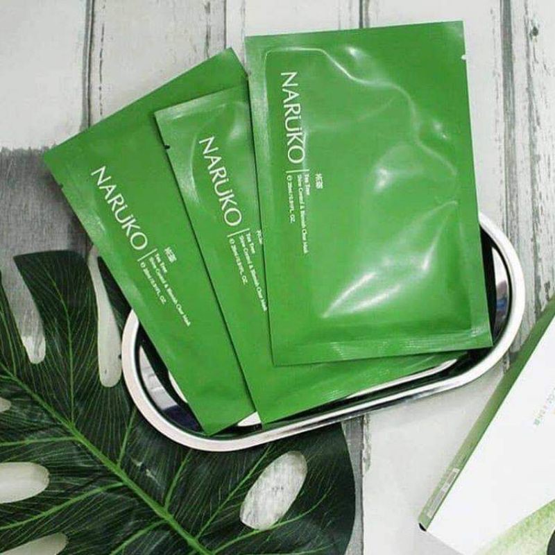 Hộp 8 Miếng Mặt Nạ Kiểm Soát Dầu và Mụn Trà Tràm Naruko Tea Tree 26ml/miếng