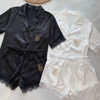 [SIZE 40-55kg] Đồ Bộ Pyjama XINH Quần Đùi lụa Satin
