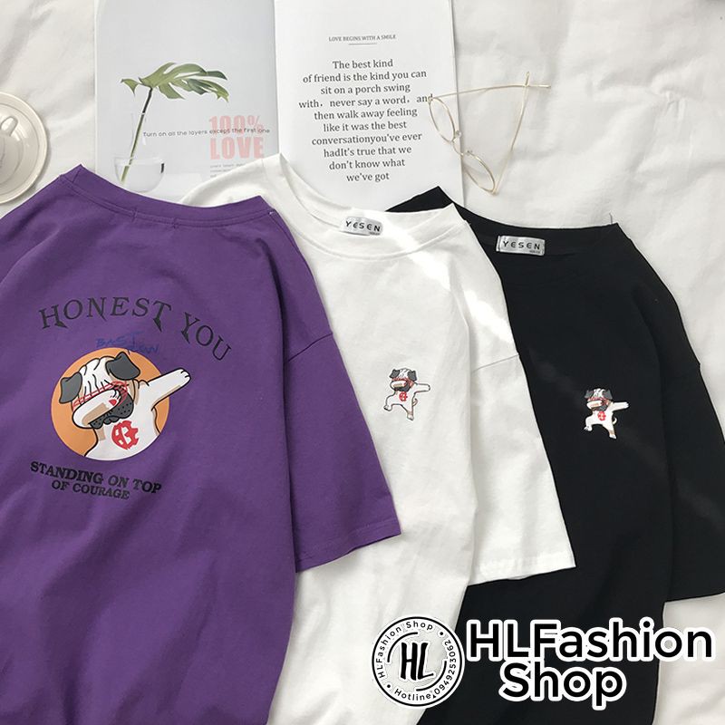 Áo thun tay lỡ Unisex form rộng Honest You cực cool Hàn Quốc, áo phông form rộng size HLFashion | BigBuy360 - bigbuy360.vn