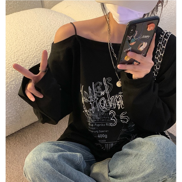 Áo thun nữ tay dài in hình thời trang trẻ trung