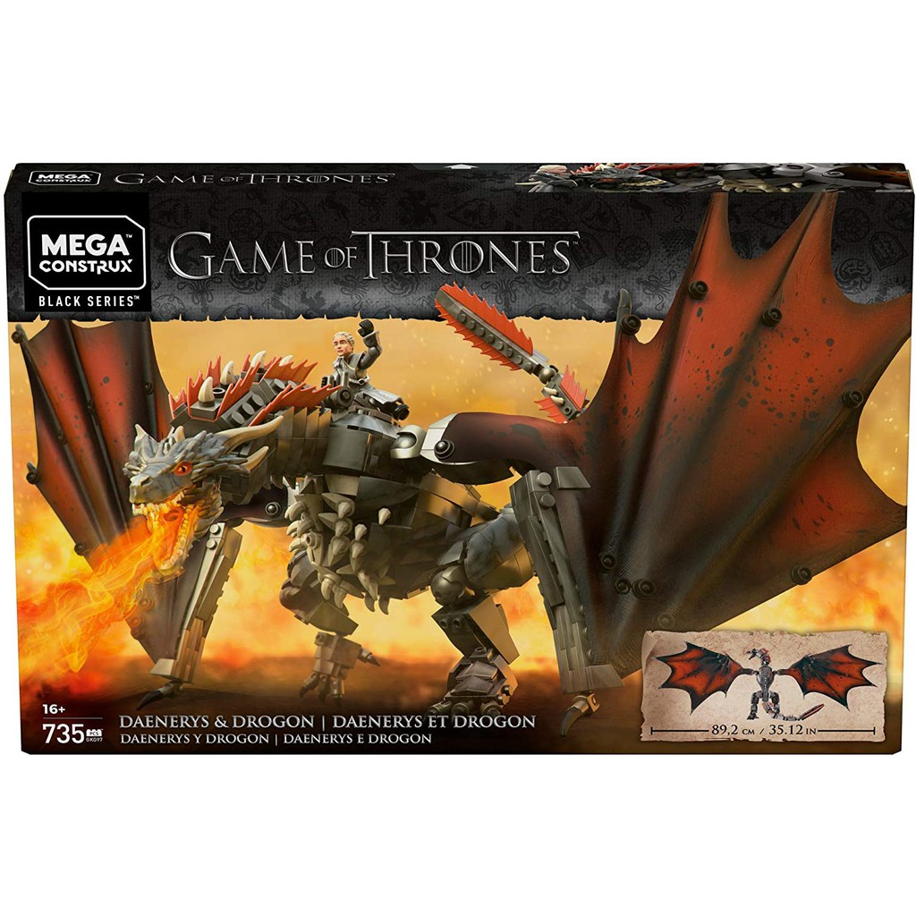 Mega Construx Game of Thrones: Daenerys and Drogon - Bộ lắp ráp Rồng (Mega Bloks)