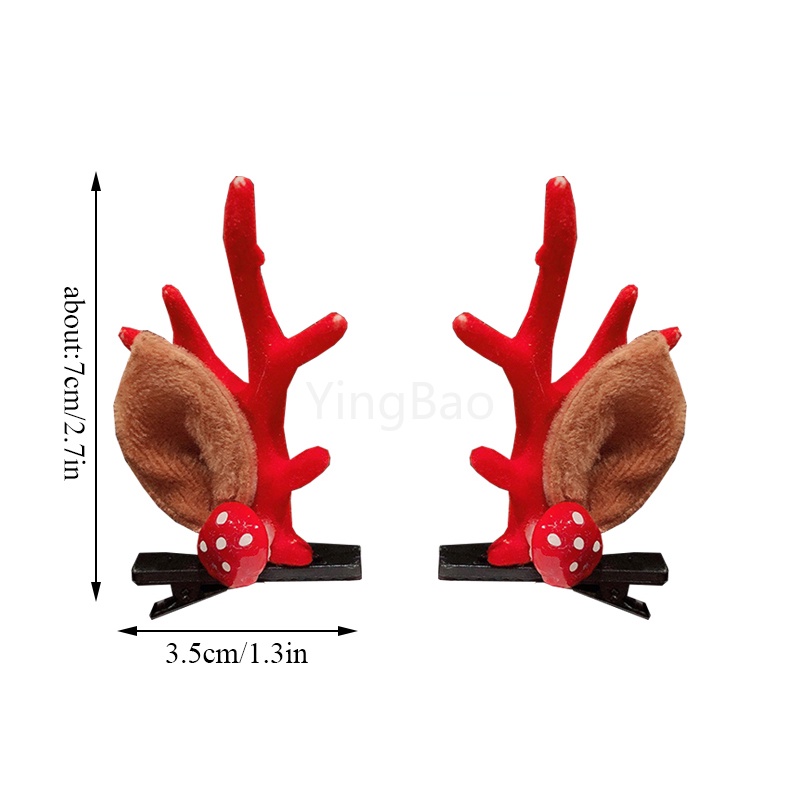 1 Cặp Kẹp Tóc Hình Sừng Hươu Giáng Sinh