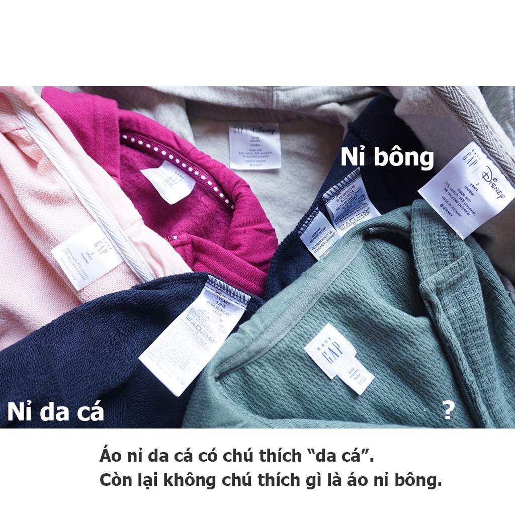Áo khoác bé gái 0-3 tuổi GAP  size nhí 0-15kg nỉ bông, da cá / Áo khoác hoodie khóa kéo có nón