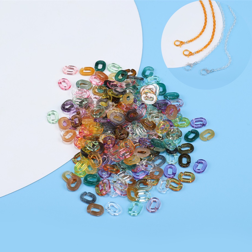 Bộ 200 mắt xích rời bằng acrylic 6 * 9mm để tự làm dây đeo khẩu trang và mắt kính